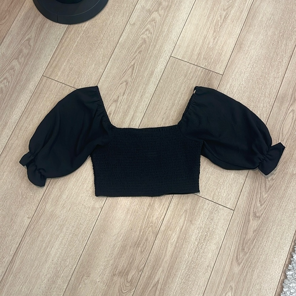 BCBG Black Fitted Crop Top